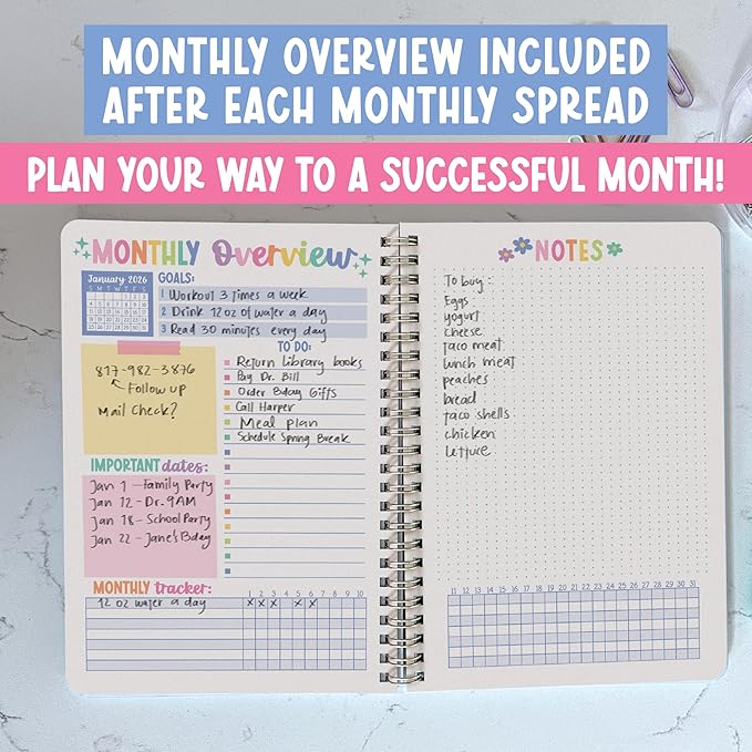 2026-2027 Monthly Planner - 2 Year Monthly Planner 2026-2027, Month Calendar Planners 2026 to 2027, Calendar Book, Teal Month Planners & Organizers