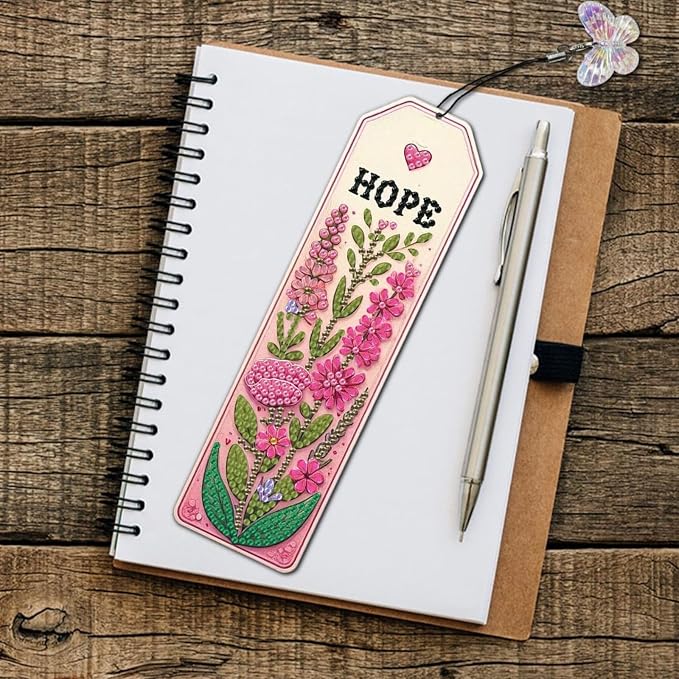ARTopet 6Pcs DIY Diamond Art Painting Bookmarks with Colorful Butterfly Pendant PET Bookmark Ornament Double Sided Pattern Single Sided Diamond Book Marker Clip Gifts Tags