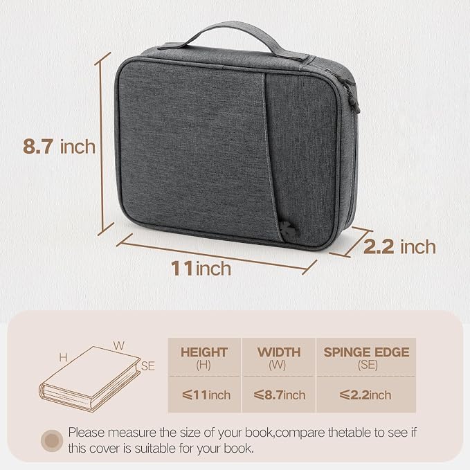 MOSLA Bible Cover Bag with for Women Men, Scripture Study Carrying Book Cover Church Bag with Handle and Pocket for Fathers Mothers Mom Kids, Catholic Church, Christian Gifts Deep purple