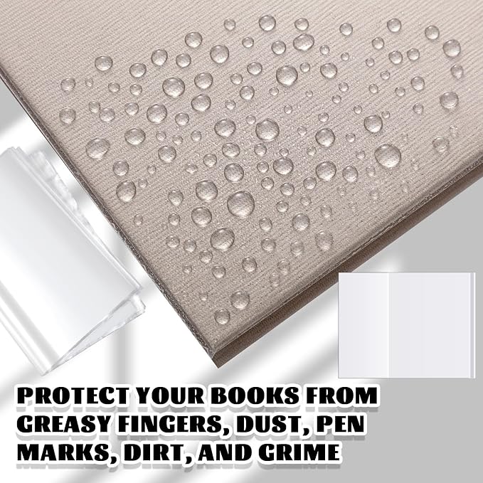 ReliThick 100 Pack Adjustable Clear Book Cover for Book with 8.75 x 15, Plastic Waterproof Sleeve for Paperback, with Self Adhesive Closure, Against Dust, Wear Protector(Clear)