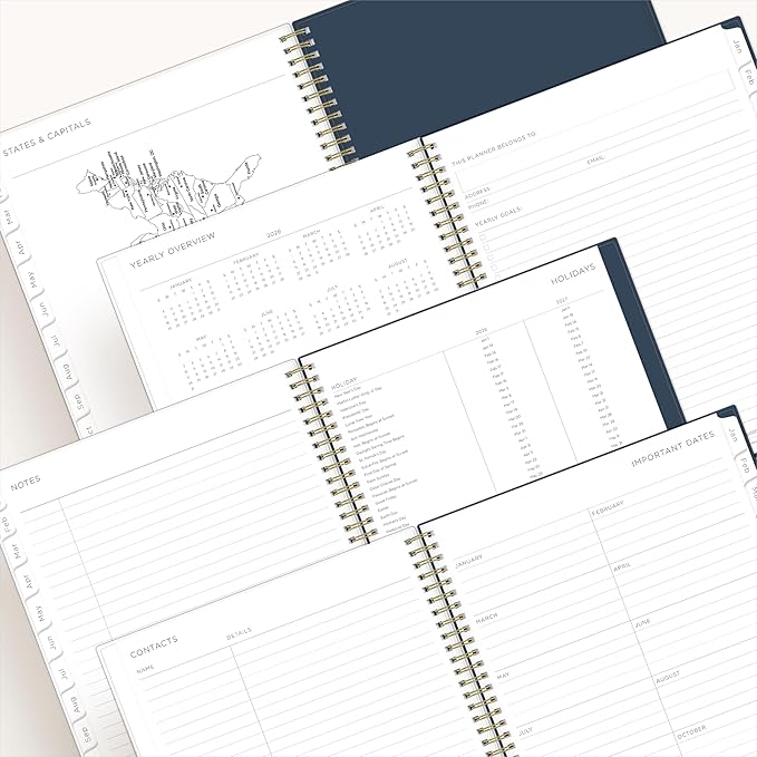 Blue Sky Kelly Ventura 2026 Weekly and Monthly Planner Calendar, January 2026 - December 2026, 8.5" x 11", Flexible Cover, Laminated Tabs, Durable Twin Wire Binding, Storage Pocket, Anemones