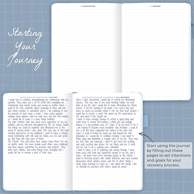 Clever Fox Addiction Recovery Journal – Addiction Treatment Planner & Workbook – Daily Sobriety Journal for Recovery Progress, A5 (Light Blue)