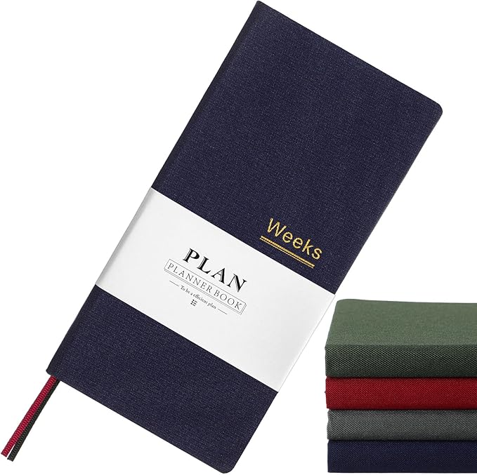 Fuyoooo 1 Pcs Weeks Planner Gift for Christmas, A6 / 3.9x7.4 inch Portable Planner Undated Pocket Size Calendar Year Month Week Mini Slim Notebook Journal Schedule for Traveler Office (Olive Green)