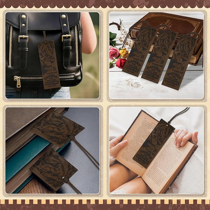 1PC Leather Bookmark Bible Bookmarks for Reading Women Men Book Lovers Gifts, Stitched Religious Christian Bookmark Page Markers Inspirational Bible Verse Scripture Book Marks (Vintage-2-Lion)