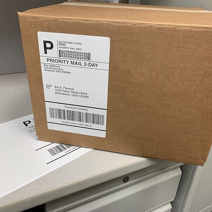Blank Labels Half Sheet Round Corner Shipping Labels, Permanent White Matte Label Inkjet and Laser Printer Guaranteed, Easy to Peel Made in USA 8” x 5” 2 Labels Per Sheet (1000 Sheets)