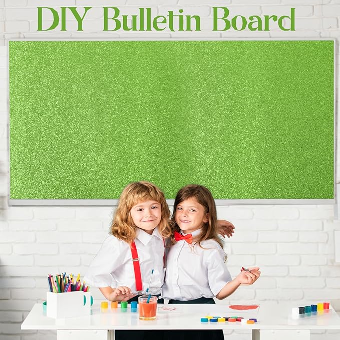 gisgfim 16" x20ft Glitter Bulletin Board Paper Roll Sparkle Color Bulletin Board Background Poster Paper Non Fading Gift Wrapping DIY Art Crafts for Office Classroom Decoration, Sage Green