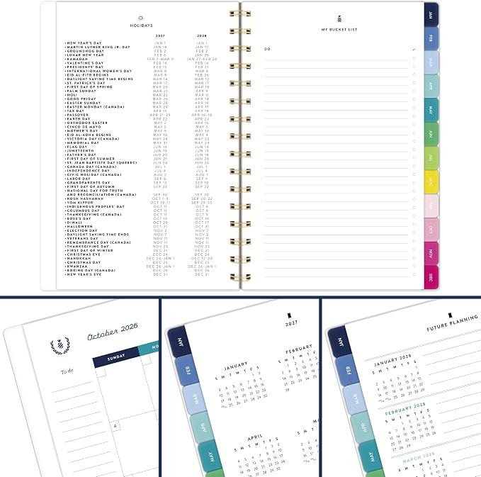 AT-A-GLANCE 2027 Planner, Simplified by Emily Ley, Weekly & Monthly, 5.5" x 8.5", Berry Floral (EL59-200-27)