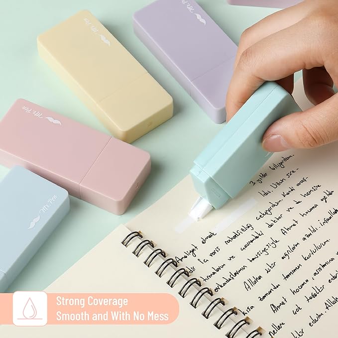 Mr. Pen- Aesthetic Correction Tape Bulk, 0.2" x 236", 12 pcs, Pastel Colors, Cute Correction Tape