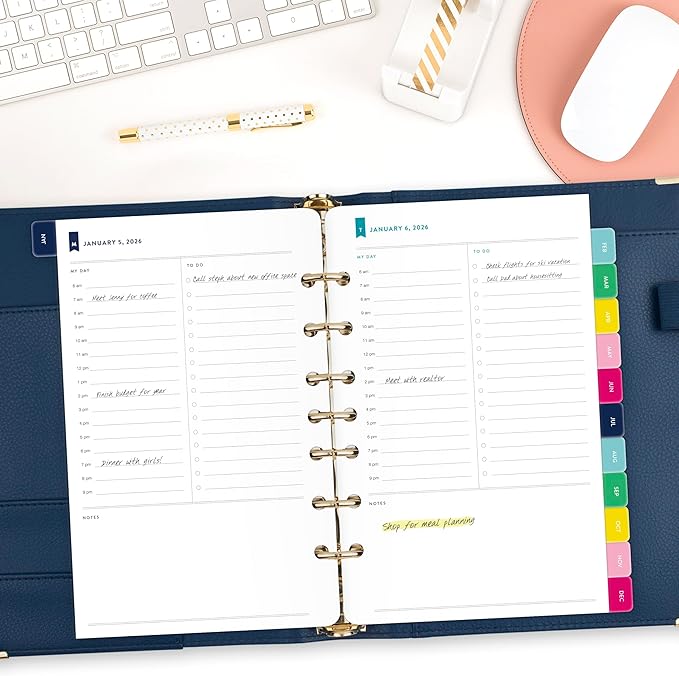 AT-A-GLANCE 2026 Planner Refill, Simplified by Emily Ley, Daily, 5.5" x 8.5", Desk Size, One Page Per Day Refill (EL100-4311-26)