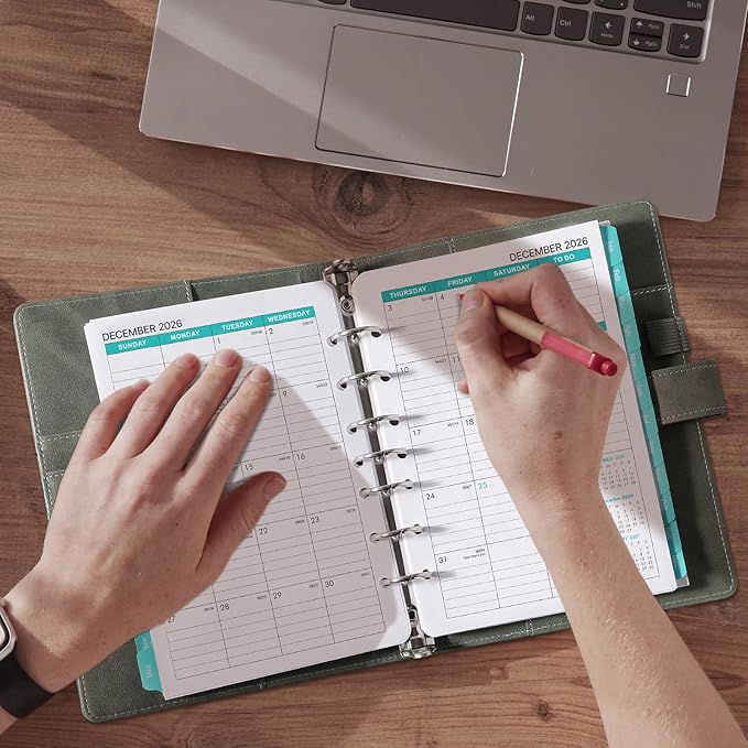 2026-2028 Monthly Planner Refill - A5 Planner Inserts with 7-Hole Punched for 7-Ring Binder, 5-1/2" x 8-1/2", 2 Year Monthly Calendar with Tabs, July 2026 to June 2028