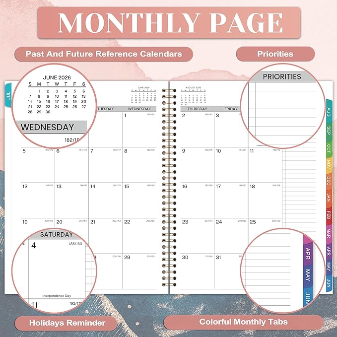 Appointment Book 2026-2027 - Appointment Book from Jul. 2026 - Jun. 2027, 2026-2027 Appointment Planner with 30-Minute Increments, 9" x 11", Twin-Wire Binding + Colorful Tabs + Pocket