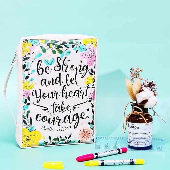 Mr. Pen- Bible Cover Case, Carrying Book Case with Durable Handle, Bible Protective Church Bag for Men & Women, Christian Gifts, Spring Blooms