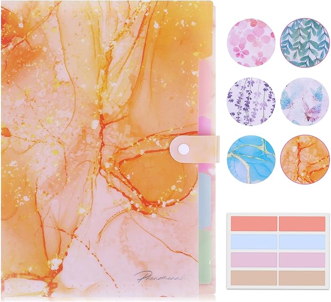 Forest Series Expanding File Folder Stylish Funky Cute Retro Document Organizer with Natural Scenes for Students,Teachers & Freelancers - Golden Sunshine