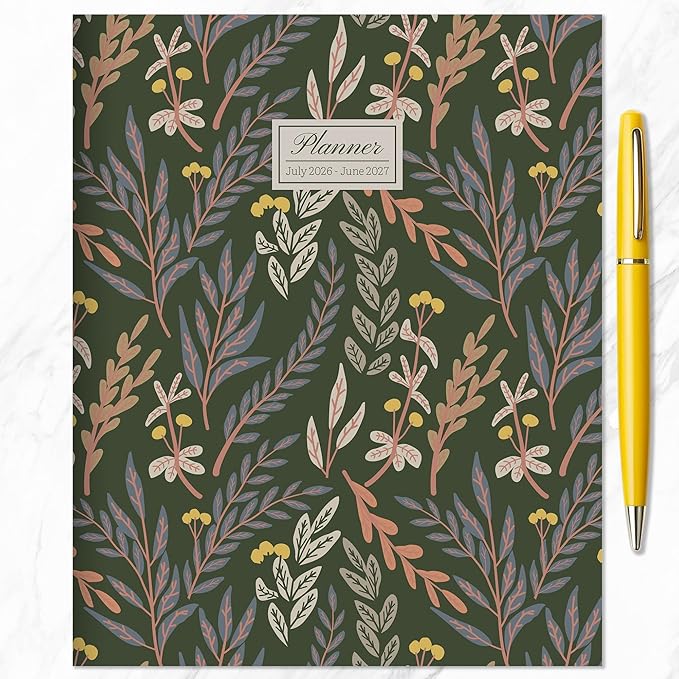 TF Publishing July 2026 - June 2027 Trailing Blooms Medium Monthly Planner - 12 Month Academic Planner 2026-2027 with 2-Page Spreads, Monthly Calendar Grids and Planning Prompts - 6.5 in x 8 in