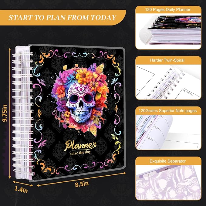 Planner 2026-2027, 18 Months Large Academic Daily Weekly Monthly Organizer | July 2026 - Dec 2027, 8.5x9.8" Size, Page Tabs & Separator Page, Pocket Folder, Bookmark Included, Stickers & Sticky Note Set