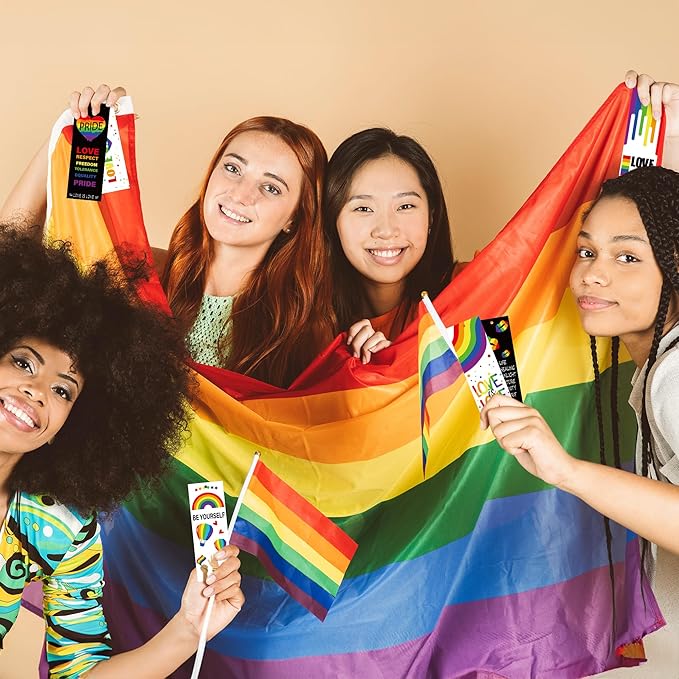 Haooryx Pride Day Rainbow Bookmarks - 246cs LGBTQ Pride Theme Bookmarks Love Equality Love is Love Rainbow Flag Heart Book Mark for Pride Day Gay Party Favors Supplies Decor Awareness Seminar Supplies