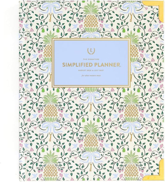 2026-2027 Weekly Planner by Emily Ley – Simplified Bookbound Planner Pineapple Charm, August 2026–July 2027 – 12-Month Academic Year Organizer for Women