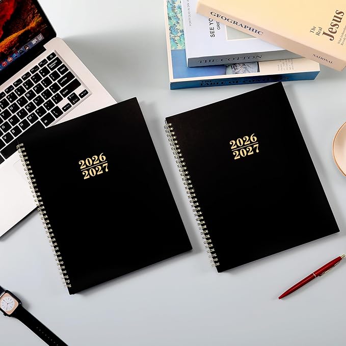 Planner 2026-2027 - Academic Planner 2026-27, Jul.2026 - Jun.2027, 9"x11", 2026-2027 Planners Weekly and Monthly with Colorful Tabs + Class Schedules + Back Pocket + Twin-Wire Binding - Black