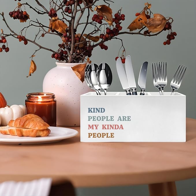 Kind People Are My Kinda People Pen Pencil Holder, Teacher Appreciation Gifts, Positive Affirmations Humorous Pencil Pen Holder Organizer for Teacher Office Desk Accessories