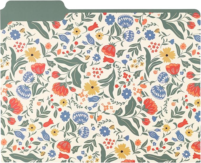 Steel Mill & Co Cute File Folders, Set of 9, Document Organizer for Filing Cabinet, Decorative Letter Size Files, Wanderlust