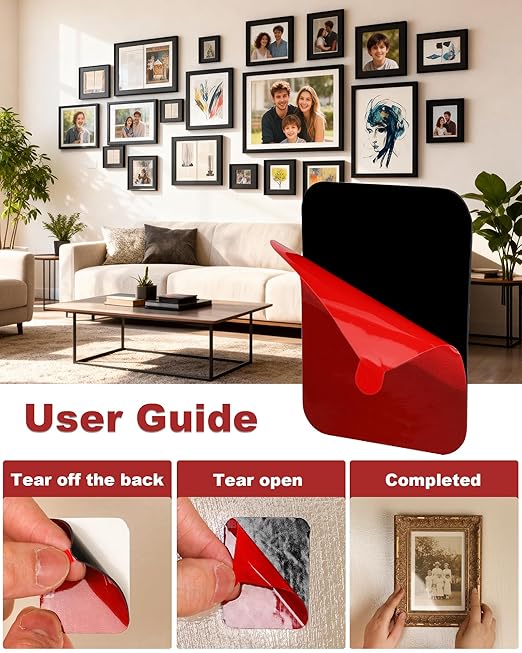VHB Double-Sided Adhesive Pads (12 Pack) - 34x44mm 5930 Extra Strong Mounting Tape, 0.8mm Thick Heavy Duty Double Sided Tapes, Waterproof Temperature Resistant Adhesive Pads for Car Home Office