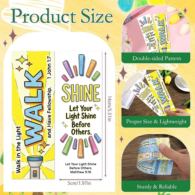 Wxiben Bible Verse Bookmarks Gifts - 100 Pcs Religious Inspirational Bookmarks Colorful Christian Jesus Book Marks Page Marker Clip for Church Sunday School Office Home Bookish Reading Accessories