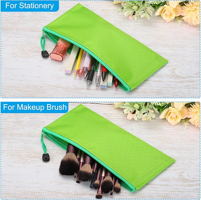 PATIKIL Waterproof Zipper File Bags, 3 Pack A6 Document Holders Pencil Pouch for Office, Blue