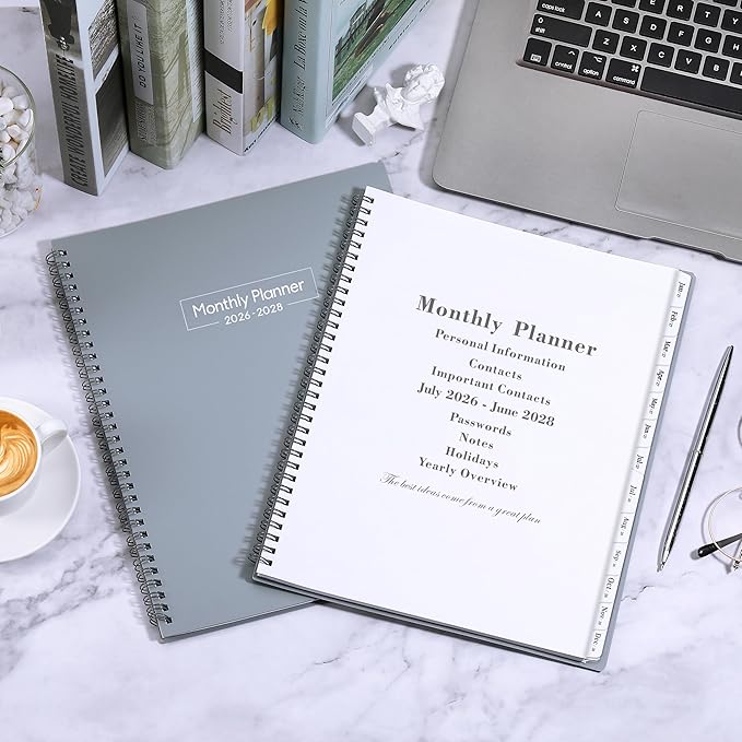 Monthly Planner 2026-2028 - 2 Year Planner from July 2026 to June 2028, 8.5'' x 11'', 2026-2027 Monthly Planner with Monthly Tabs, Pocket