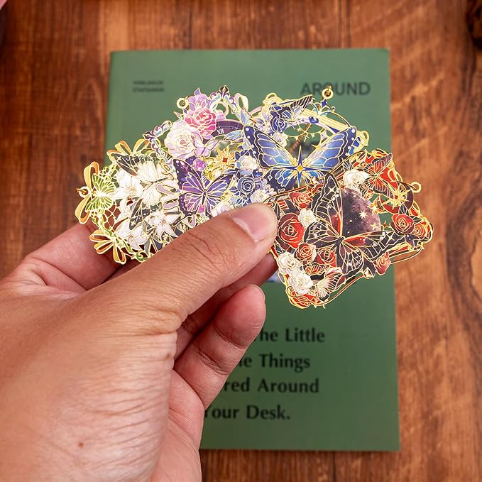 4 Pieces Metal Butterflies and Flowers Bookmark, Perfect for Women Readers (BKM-063-F4)