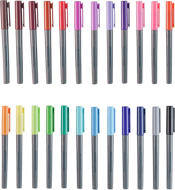 Art Alternatives Permanent Marker, Extra-Fine, Black - 1.2mm Felt Nib - Permanent - Multi-surface - Drawing + Writing + Illustration (Pack of 2)