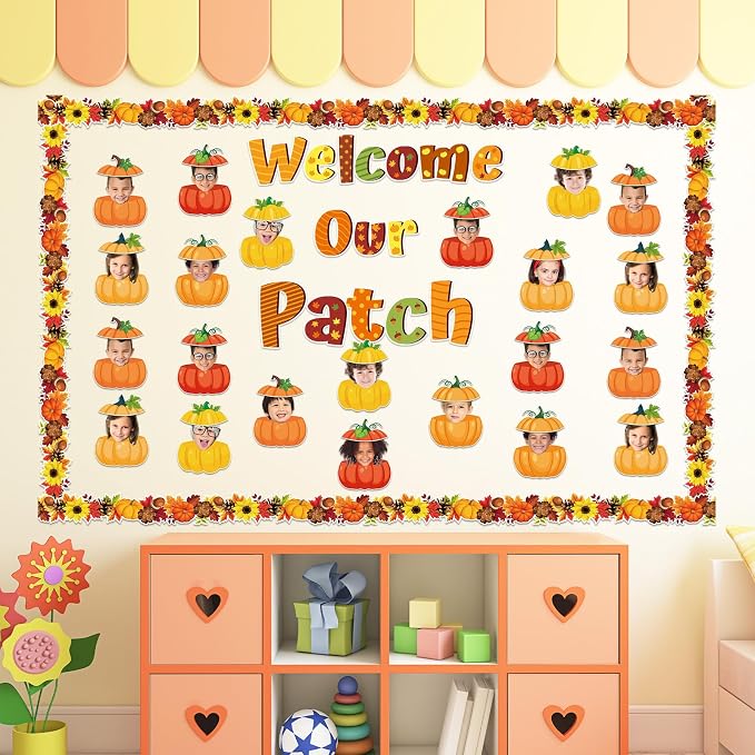 gisgfim 80Pcs Fall Pumpkin Cutouts Thanksgiving Fall Decorations Bulletin Board Autumn Paper Cut-Outs Classroom Decor for Boy Girl DIY Craft Photo Wall Kindergarten Preschool Party Favor Supply