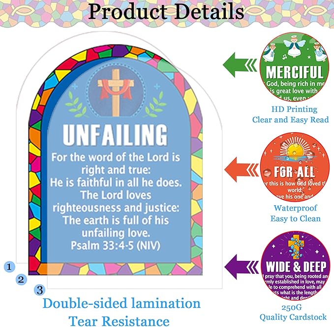 EDENCOME R 49 PCS Spring Bulletin Board Decorations - Christian Bulletin Board Decorations Religious Classroom Decor Sunday School Decor Easter Classroom Decorations for School Home Church Supplies