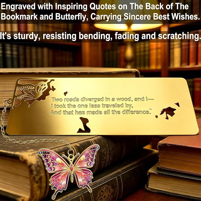 Premium Alloy Bookmark with Well Wishes Quotes, Iconic Keepsake Gifts for Graduation, New Semester, New Chapters, Birthday, Anniversary, Coming-of-Age, Christmas, Men, Women, Teachers, Students