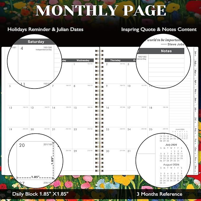 2026-2028 Monthly Planner - 2026-2028 Planner from July 2026 to June 2028, Monthly Planners 8.5'' x 11'', 24 Months with Tabs, Back Pocket