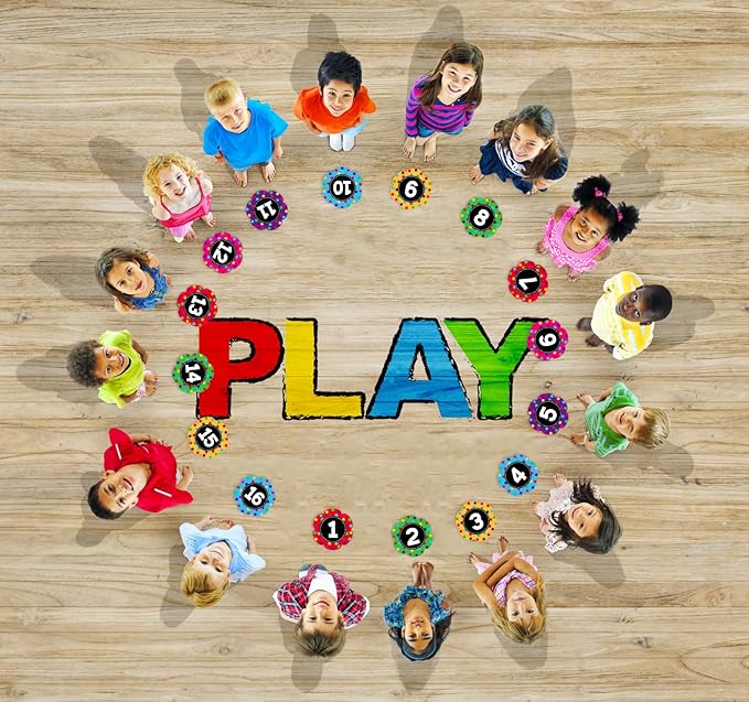 WaaHome Line Up Spots for Classroom Floor - 36pcs Floor Number Stickers Dots Spots Decals for Classroom Lining Up Preschool Kindergarten Elementary Teacher Supplies