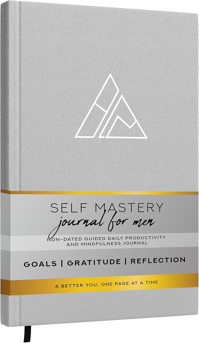Self-Mastery Journal for Men - Daily Productivity Journal for Happiness, Gratitude Journal, Mindfulness, Self Care & Reflection – Goal Journal, Guided Journal for Men & Women – Inspirational Journal