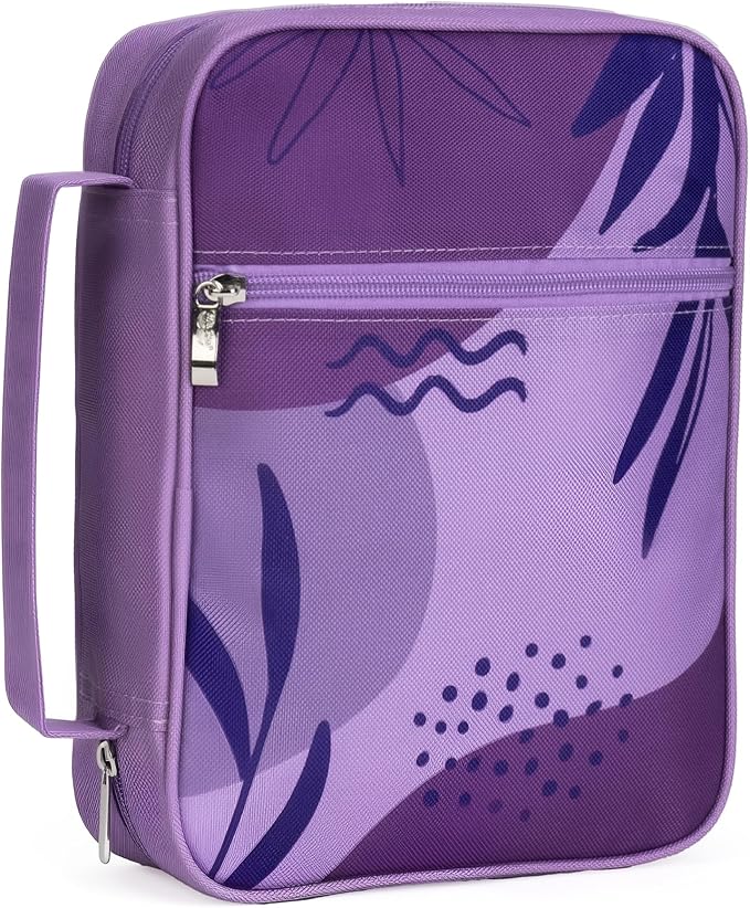 Mr. Pen- Bible Cover Case, Carrying Book Case with Durable Handle and Zippered Pocket, Bible Protective Church Bag for Men & Women, Christian Gifts, Lavender