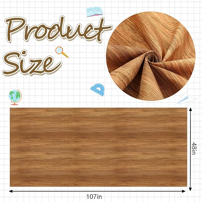 Mindsoft Bulletin Board Paper 48'' x 107'' Class Boards for Classroom Bulletin Boards Everyone is Welcome Classroom Board Decor Pillows Curtains Crafts(1 Pc,Wood Grain)