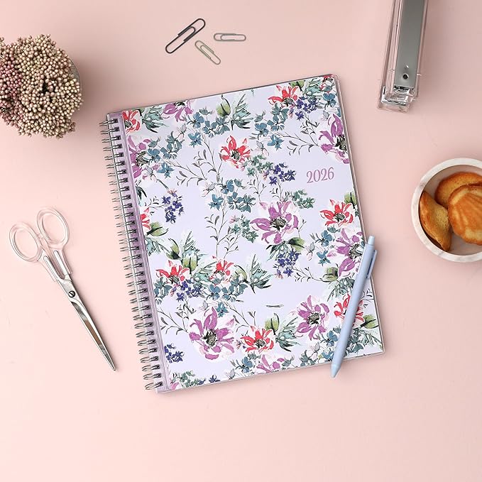 Blue Sky 2026 Weekly and Monthly Planner Calendar, January 2026 - December 2026, 8.5" x 11", Clear Pocket Cover, Laminated Tabs, Durable Twin Wire Binding, Storage Pocket, Laila