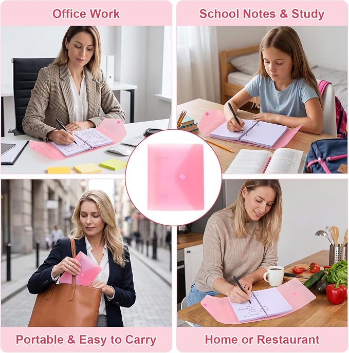 3x5 Index Card Binder, Index Cards with Ring and Dividers - 100 Lined Page Index Card Organizer Case with Snap Closure for Study, Recipe Cards, Office Use(red)