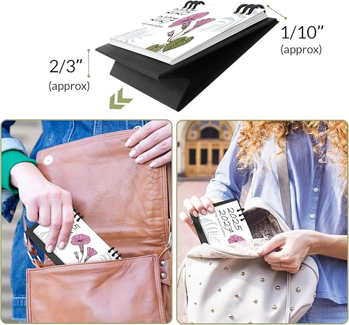 KONVINIT Small Desk Calendar 2025-2027, Aesthetic 2026 Desk Calendar - 6.3" x 3.1" - Runs From July 2025 Until June 2027, 24 Months Mini Desktop Calendar for School, Home and Office Supplies