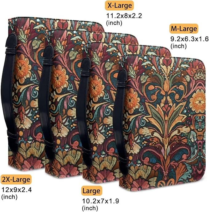 Retro Flower Bible Cover for Women Bible Case Bible Bag Portable Bible Carrying Tote Bags Bible Carrying Case Bible Accessories-Size：XL