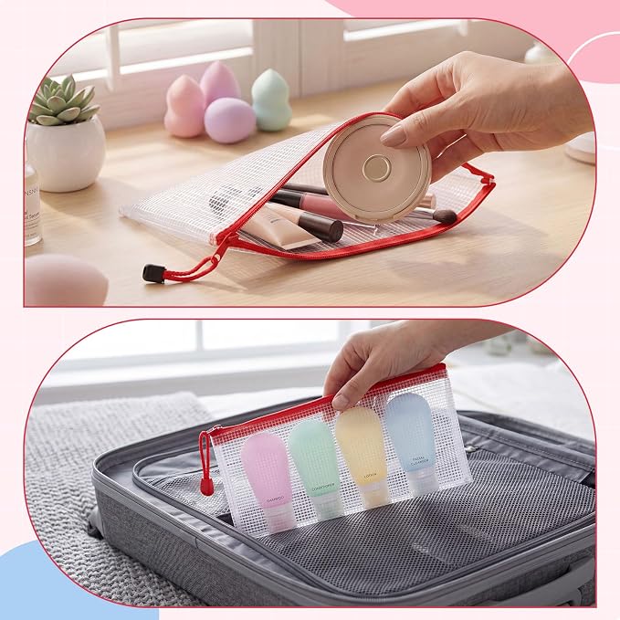 Zhehao 200 Pieces A6 Mesh Zipper Pouch Bulk Mesh Bags with Zipper Waterproof Small Pencil Pouches for School Office Supplies Organization 9.4 x 4.5 Inches (Red)