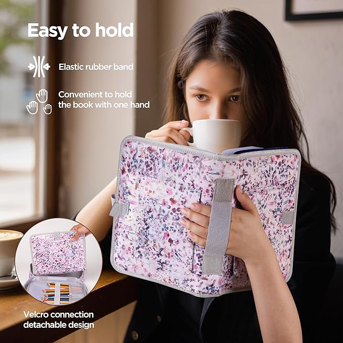 DERSTUEWE Bible Cover Case for Women – Stylish & Durable Bible Bag with Zippered Closure, Floral Print, Fits Standard & Large Bibles, Perfect for Church & Travel, Floral Print