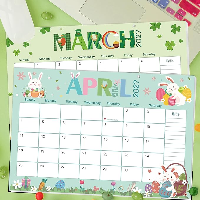 Guasslee Desk Calendar 2026-2027, 19-Month School Year Calendar, 2026 Jun. - 2027 Dec, 17"x11.5" Large Monthly Desk Planner with Corner Protectors, Ample Blocks ＆ Notes for Home Office