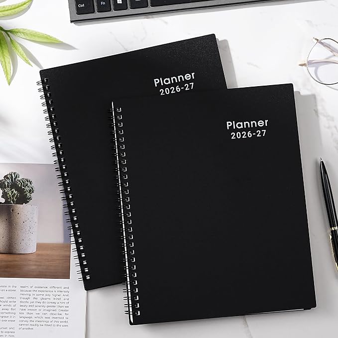 Planner 2026-2027 - 8'' x 10'', JUL 2026 to JUN 2027, 2026-2027 Calendar, Weekly and Monthly, with Monthly Tabs, Yearly Planner 2026-2027, Calendar Planner with Twin-wire Binding, Flexible Cover