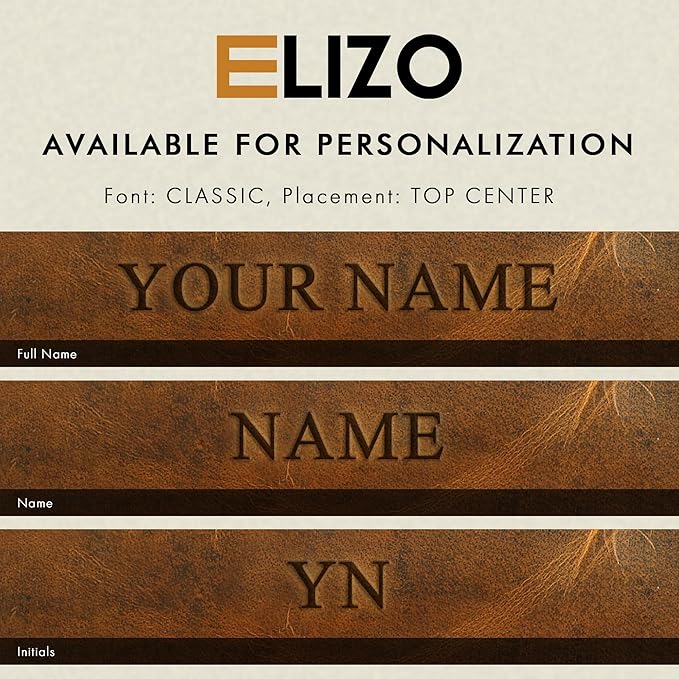 ELIZO Personalize Leather Bible Cover for Men Bible Case Women Holder Carrying Organizer Wrap Sleeve Protector Christian Religious Gift Cross Bookmark – Large Antique Brown