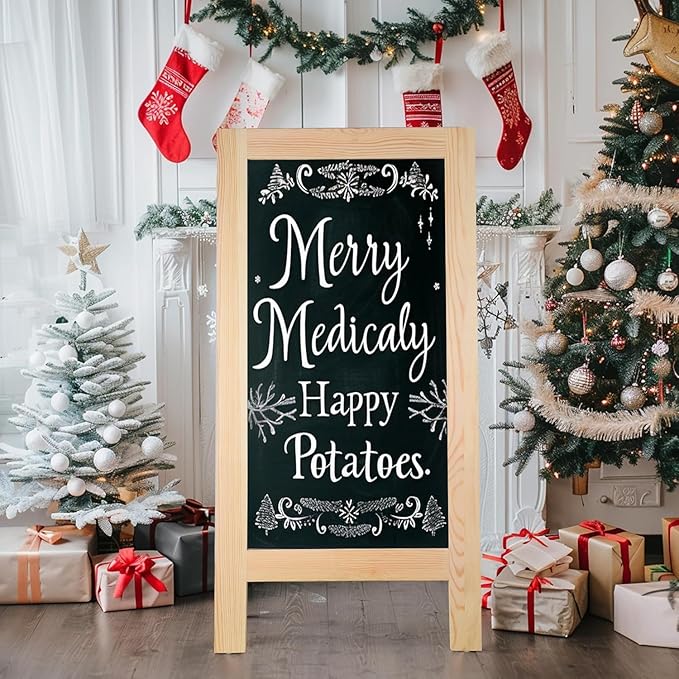 20x40 Inch Chalk Board Sign, Chalkboard Signs, A Frame Menu Easel, Sandwich Outdoor Large Standing Blackboard, Business for Outside Businesses Sidewalk - Pizarras Pizarrones Negocios