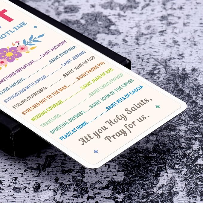 First Communion Gifts for Girls Saint Emergency Hotline Bookmark for Women Her Christian Baptism Confirmation Gifts for Teen Girls Bible Accessories Bible Study Religious Catholic Bookmark for Women