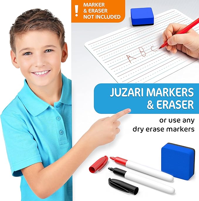 5 Pack 9x12 Lined Mini White Boards for Students - Double Sided White Board Lines - Classroom Whiteboards for Students Kids - Small Dry Erase Board with Lines - Personal Lined Whiteboard Dry Erase
